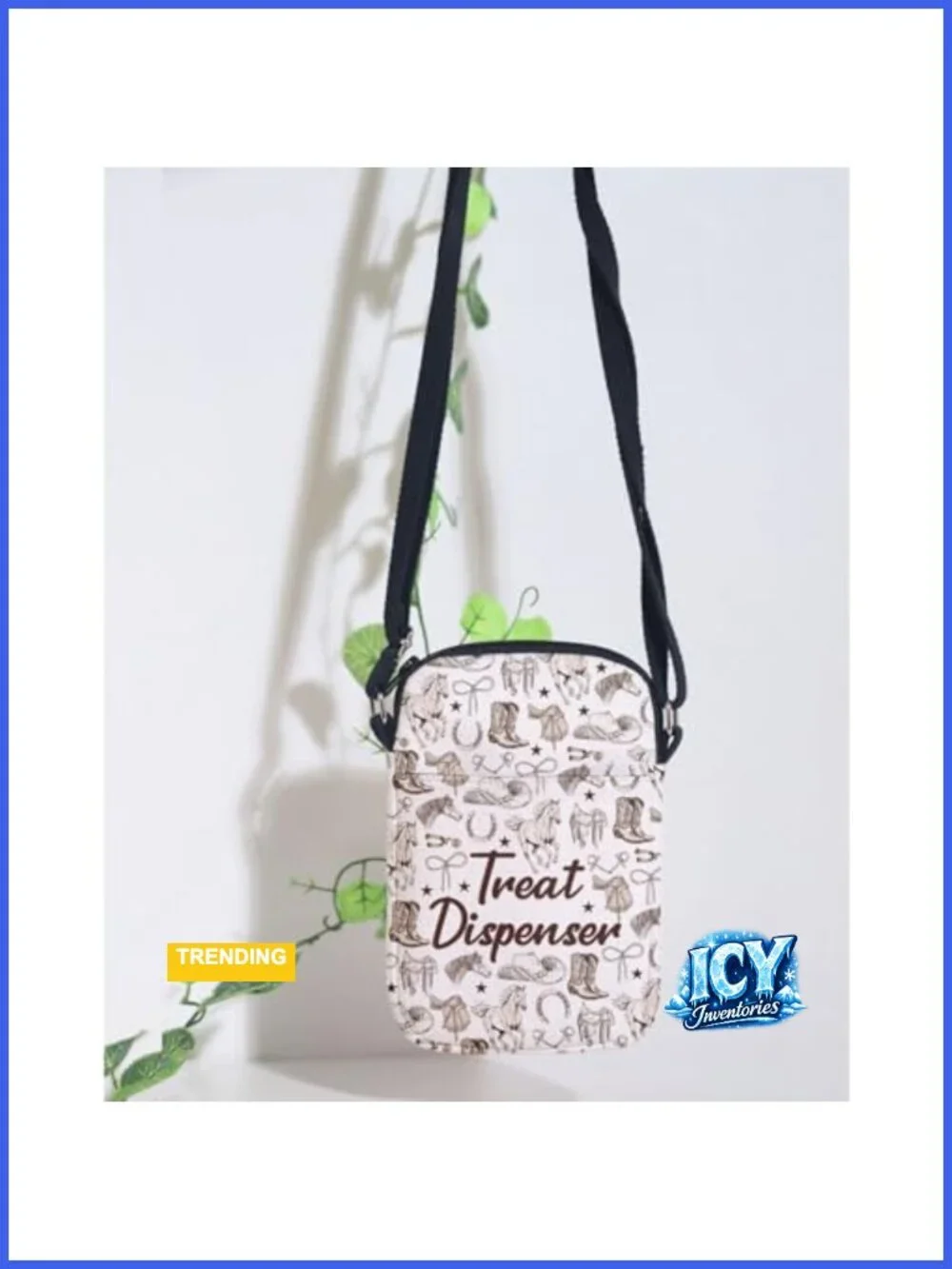 Personalized Horse Treat Dispenser Crossbody Bag, Equestrian Trainer Gift,